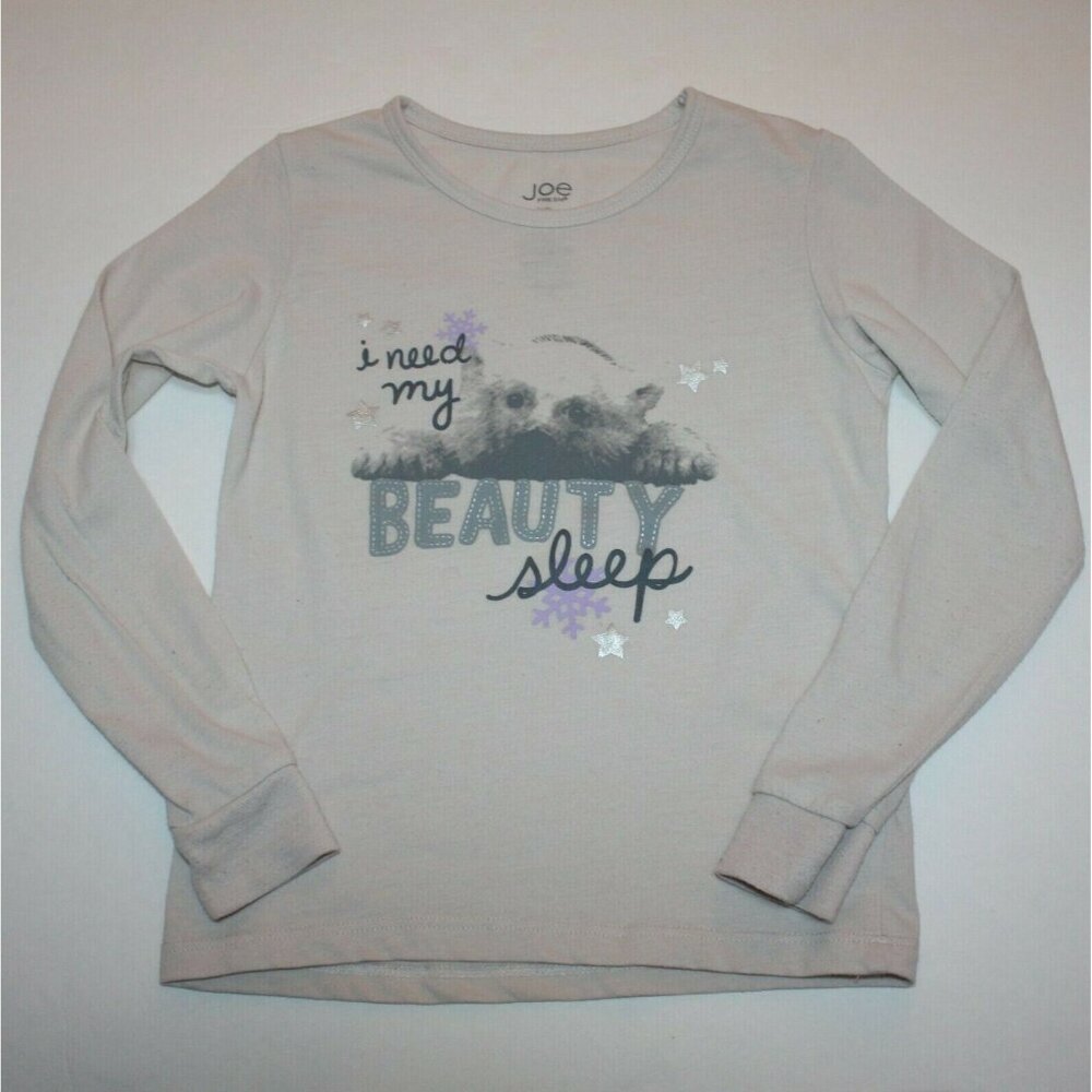 Joe Fresh Girl's I Need My Beauty Sleep Pajama PJ Top Shirt Sleepwear size 6 7